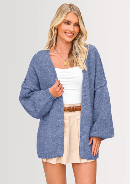 Women’s Oversized Knit Cardigan – Open Front Fall Sweater